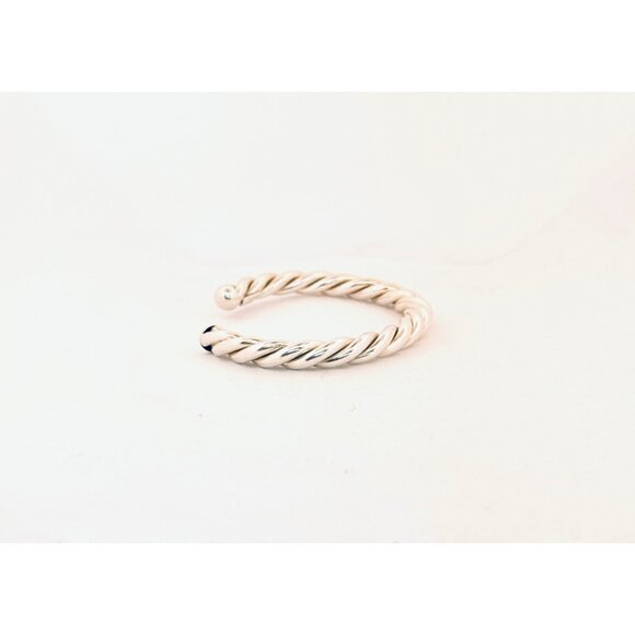 Estate 925 Sterling Silver Twisted Rope Cuff Bracelet Size 6.25” Heavy Solid - Picture 4 of 9